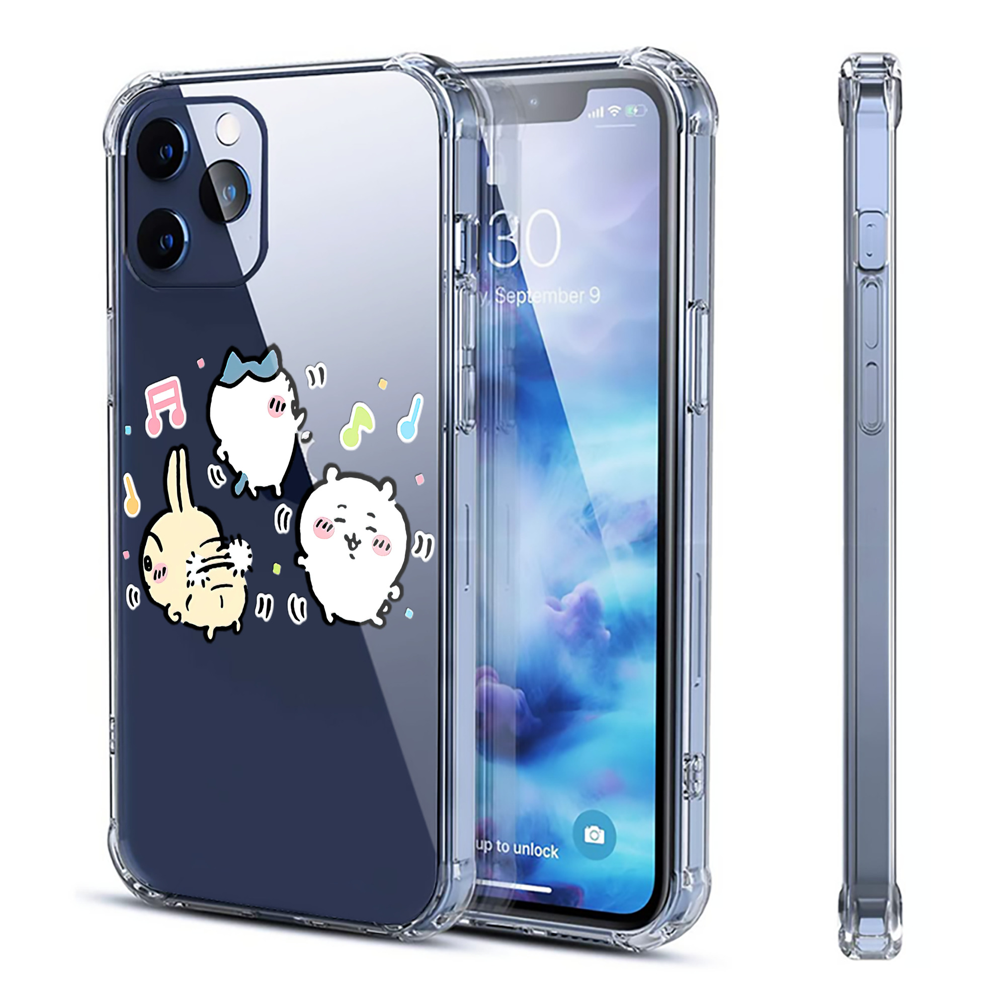 （画像用） ちいかわ うさぎ Chii-kawa usagi 【iPhone 12シリーズ対応】透明スマホケース（クリアソフトケース）